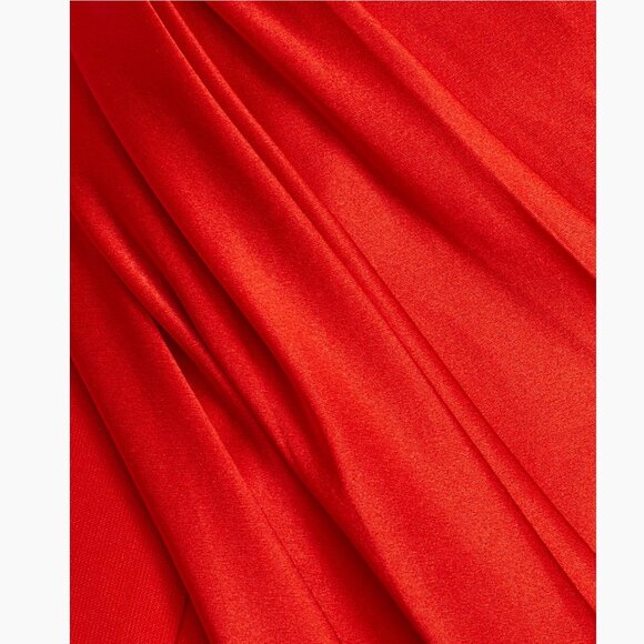 CINQ A SEPT Kennith Silk Side Tie Strapless Mini Cocktail Dress, Crimson, NWT - Picture 7 of 15